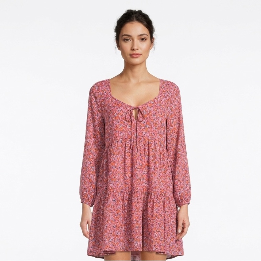 SANCTUARY Micro Floral Baby Doll Style Dress